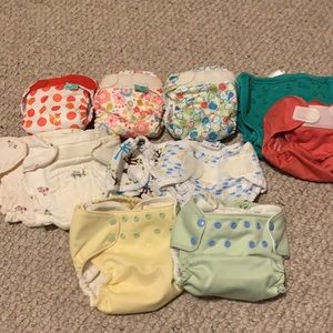 Lot of 11 Cloth Diapers - Thirsties, Swaddlebees, Totbots & Rumparooz